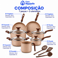 Coleção Essenza™ - Conjunto de Panelas Antiaderente Premium (10 Peças)