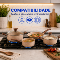 Coleção Essenza™ - Conjunto de Panelas Antiaderente Premium (10 Peças)