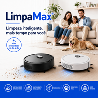 LimpaMax™ Robô Aspirador 3 em 1 - Varre, Aspira e Passa Pano