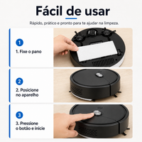 LimpaMax™ Robô Aspirador 3 em 1 - Varre, Aspira e Passa Pano