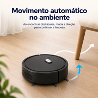 LimpaMax™ Robô Aspirador 3 em 1 - Varre, Aspira e Passa Pano