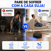 LimpaMax™ Robô Aspirador 3 em 1 - Varre, Aspira e Passa Pano