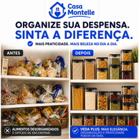 VedaPlus® - Kit Potes Herméticos de Vidro + Brinde Exclusivo