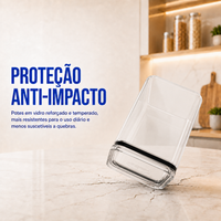 VedaPlus® - Kit Potes Herméticos de Vidro + Brinde Exclusivo