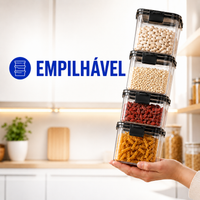 VedaPlus® - Kit Potes Herméticos de Vidro + Brinde Exclusivo