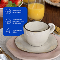 Coleção Mason Luxo™ - Jogo de Jantar Premium 30 Peças em Porcelana