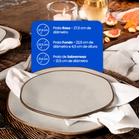 Coleção Mason Luxo™ - Jogo de Jantar Premium 30 Peças em Porcelana