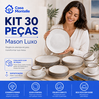 Coleção Mason Luxo™ - Jogo de Jantar Premium 30 Peças em Porcelana